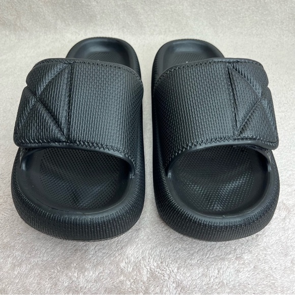 Puffy Comfort Cloud Pool Slides Sandals-Black-Womens 5.5-Casual-Beach-Lounge-NEW - Picture 4 of 10